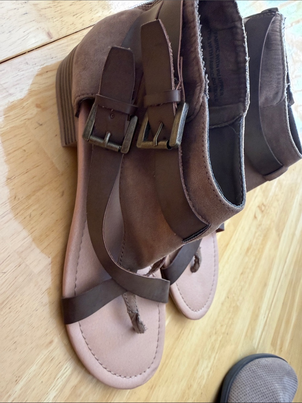 Route 66 Brown Buckle Clog Sandal Mule